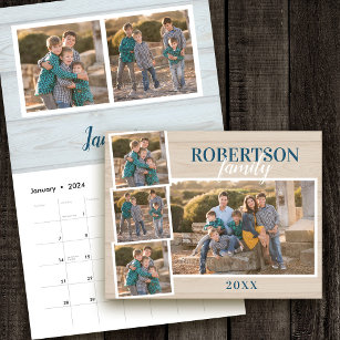 2024 Simple Rustic Family Photo Calendar