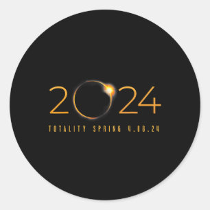 2024 Solar Eclipse American Totality Spring 4.08.2 Classic Round Sticker