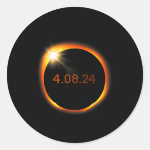 2024 Solar Eclipse American Totality Spring 4.08.2 Classic Round Sticker