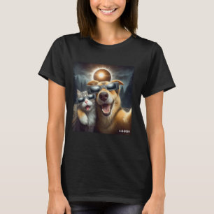 2024 Solar Eclipse Cat And Dog Wearing Solar Eclip T-Shirt