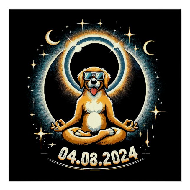 2024 Solar Eclipse Dog Poster (Front)