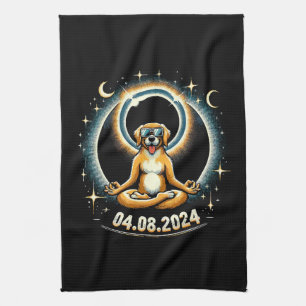 2024 Solar Eclipse Dog Tea Towel