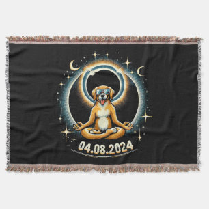 2024 Solar Eclipse Dog Throw Blanket