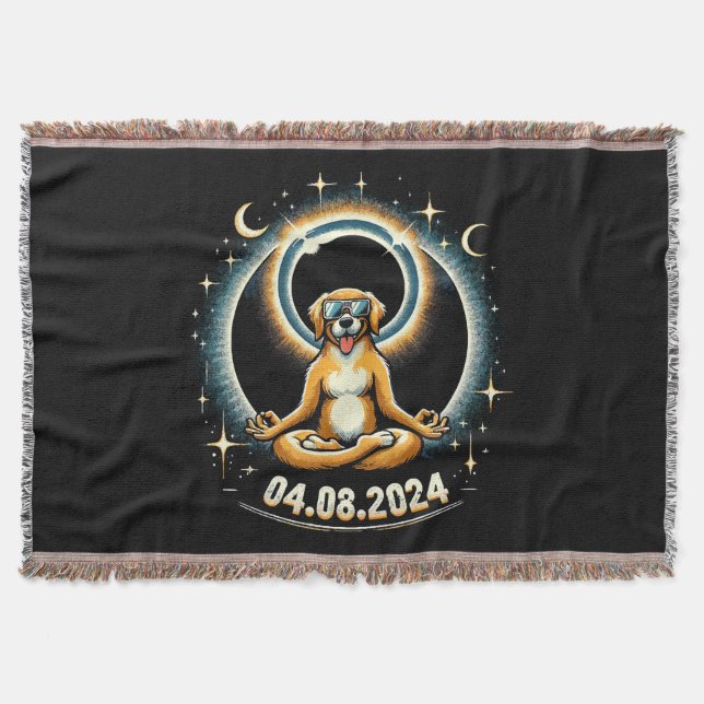 2024 Solar Eclipse Dog Throw Blanket (Front)