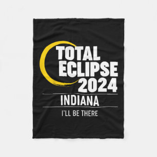 2024 Solar Eclipse Indiana Fleece Blanket