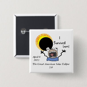 2024 Solar Eclipse Survival Edition 15 Cm Square Badge