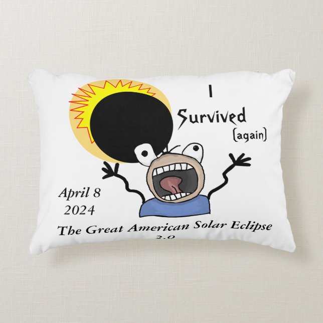 2024 Solar Eclipse Survival Edition Decorative Cushion (Front)
