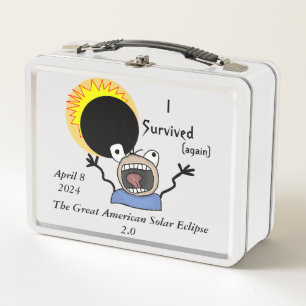 2024 Solar Eclipse Survival Edition Metal Lunch Box
