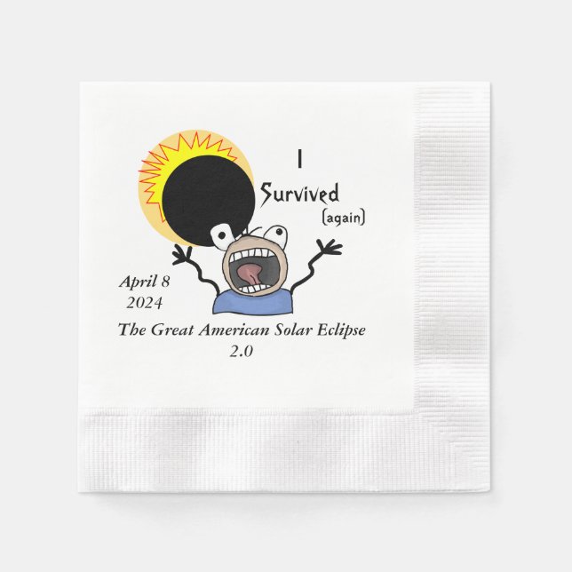 2024 Solar Eclipse Survival Edition Napkin (Front)