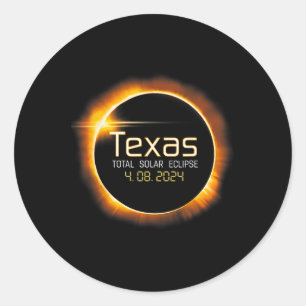 2024 Solar Eclipse Texas Usa Totality  Classic Round Sticker