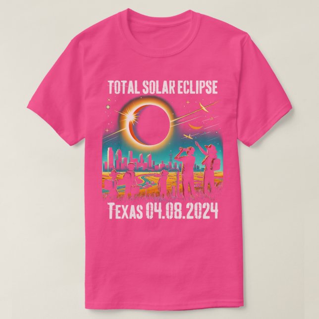 2024 Solar Eclipse Texas USA Totality T-Shirt (Design Front)