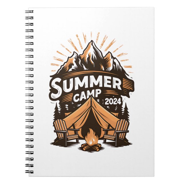 2024 Summer Camp Summer Camping Vacation Matching  Notebook (Front)
