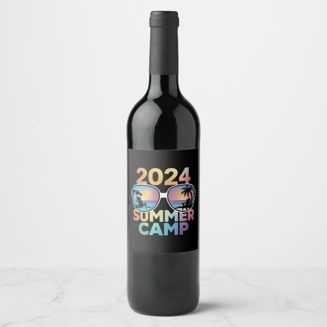 2024 Summer Camp Vacation Matching Family Group Wine Label (Front)