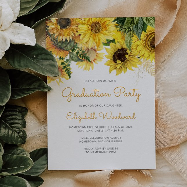 2024 Sunflower Floral Graduation Party Invitation (Creator Uploaded)
