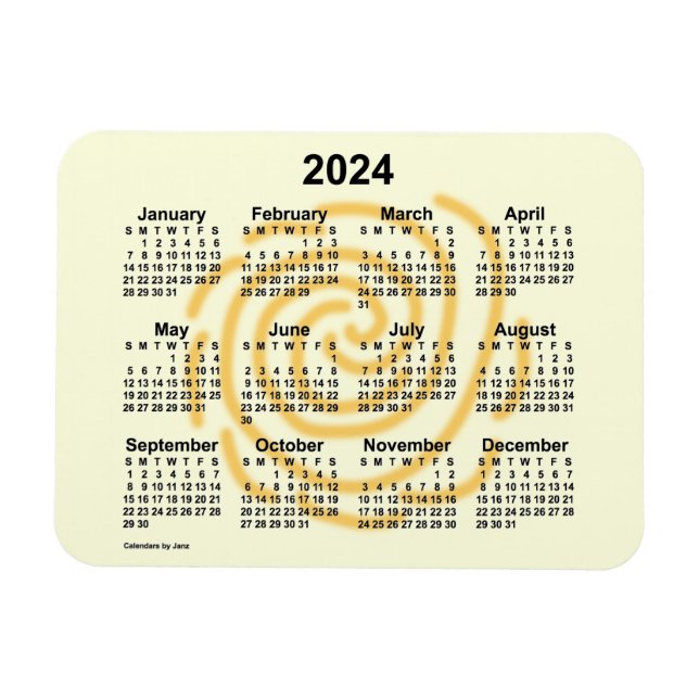 2024 Sunny Days Calendar by Janz 4x3 Magnet (Horizontal)