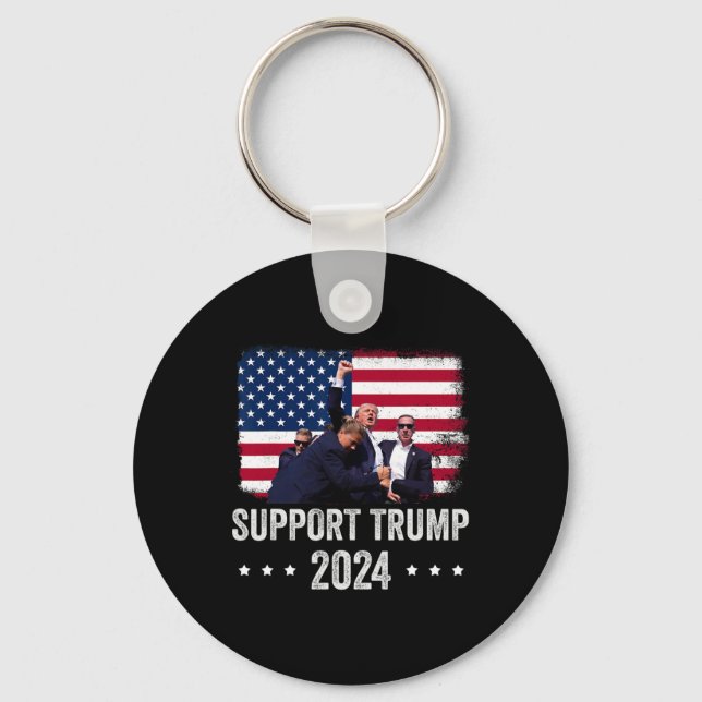 2024 - Support Trump - Pray For America  Key Ring (Front)