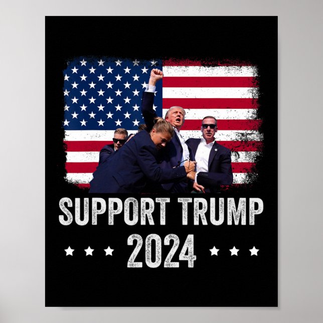 2024 - Support Trump - Pray For America  Poster (Front)