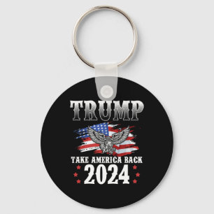 2024 Take America Back American Flag Trump 2024 2  Key Ring