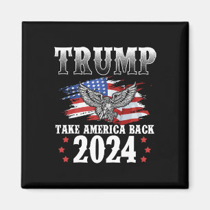2024 Take America Back American Flag Trump 2024 2 Magnet