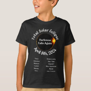 2024 Total Eclipse Darkness Falls Again T-Shirt