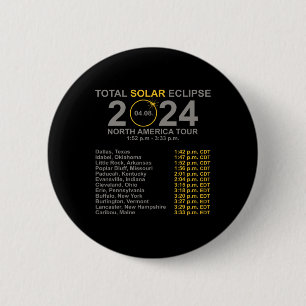 2024 Total Solar Eclipse April 8 Path Of The Eclip 6 Cm Round Badge