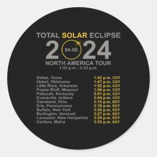 2024 Total Solar Eclipse April 8 Path Of The Eclip Classic Round Sticker