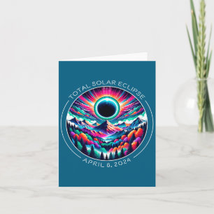 2024 Total Solar Eclipse Artsy Colorful Totality L Card