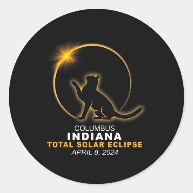2024 Total Solar Eclipse  Classic Round Sticker (Front)