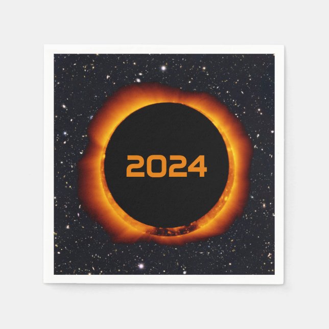 2024 Total Solar Eclipse Date Starry Sky Napkin (Front)