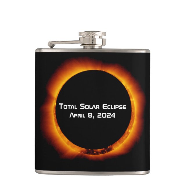 2024 Total Solar Eclipse Hip Flask (Front)