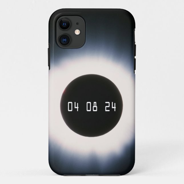 2024 Total Solar Eclipse in Black and White Case-Mate iPhone Case (Back)