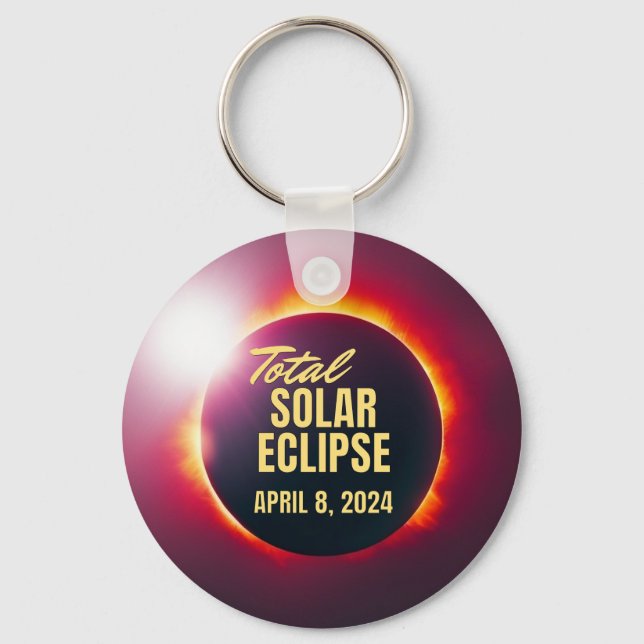 2024 Total Solar Eclipse  Key Ring (Front)