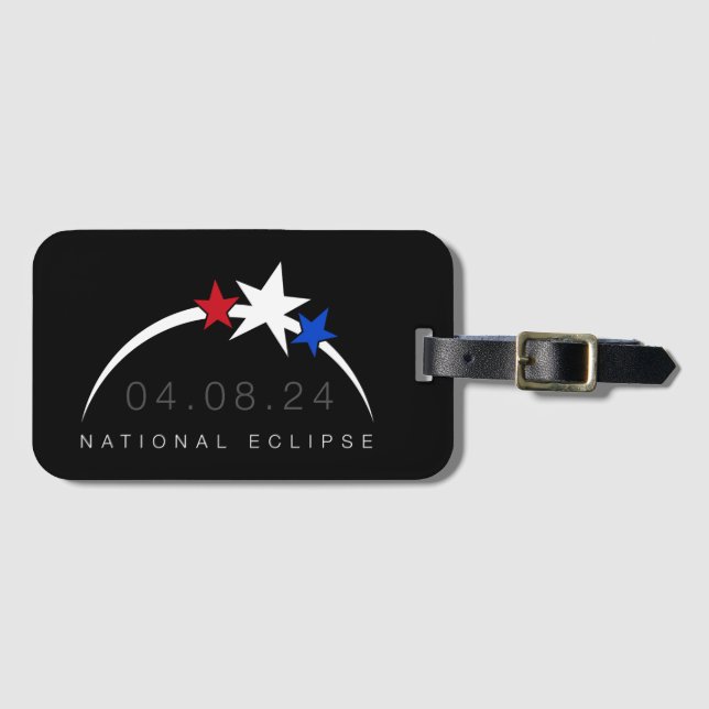 2024 Total Solar Eclipse Luggage Tag (Front Horizontal)