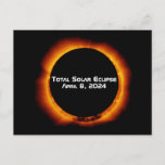 2024 Total Solar Eclipse Postcard<br><div class="desc">The next great American total solar eclipse is on Monday, April 8, 2024. It will begin in the Pacific Ocean and swing up through Mexico with a maximum at Durango. Totality will then be visible as totality follows a northeastern arc through Texas, Oklahoma, Arkansas, Missouri, Illinois Kentucky, Indiana, Michigan, Ohio,...</div>