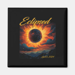 2024 Total Solar Eclipse Totality Sun Moon  Magnet
