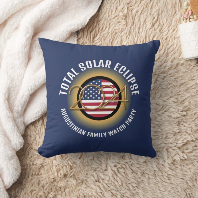 2024 TOTAL SOLAR ECLIPSE USA Family Watch Party Cushion (Blanket)