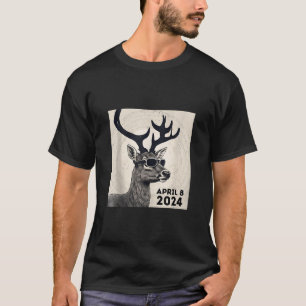 2024 Total Sun Moon Eclipse April 8 Watching Deer T-Shirt