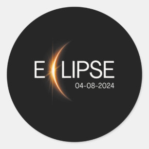 2024 Totality Eclipse Solar 2024  Classic Round Sticker