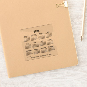 2024 Transparent Calendar by Janz