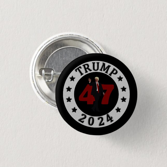 2024 TRUMP 47 3 CM ROUND BADGE (Front & Back)
