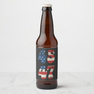 2024 Trump Take America Again Patriotic American  Beer Bottle Label