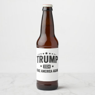 2024 Trump Take America Again Patriotic American Beer Bottle Label