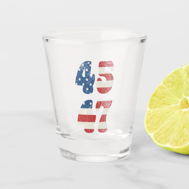 2024 Trump Take America Again Patriotic American  Shot Glass (Front)