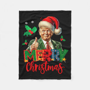 2024 Trump Winner Election Merry Christmas Funny T Fleece Blanket