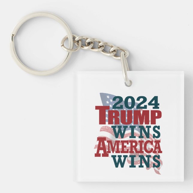 2024 Trump Wins - America Wins Key Ring (Front)