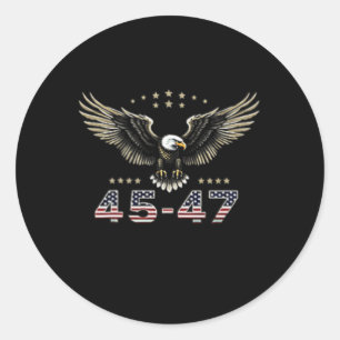 2024 Trump Won On Back Women Eagle Flag Front 45-4 Classic Round Sticker