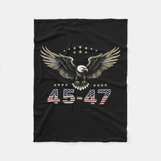 2024 Trump Won On Back Women Eagle Flag Front 45-4 Fleece Blanket