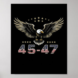 2024 Trump Won On Back Women Eagle Flag Front 45-4 Poster
