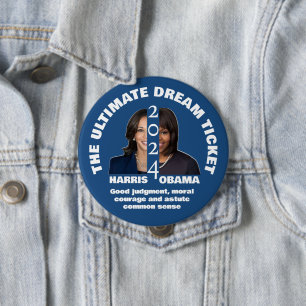 2024 US Presidential HARRIS Michelle OBAMA Ticket 10 Cm Round Badge