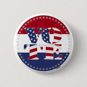 2024 V O T E USA Flag 6 Cm Round Badge